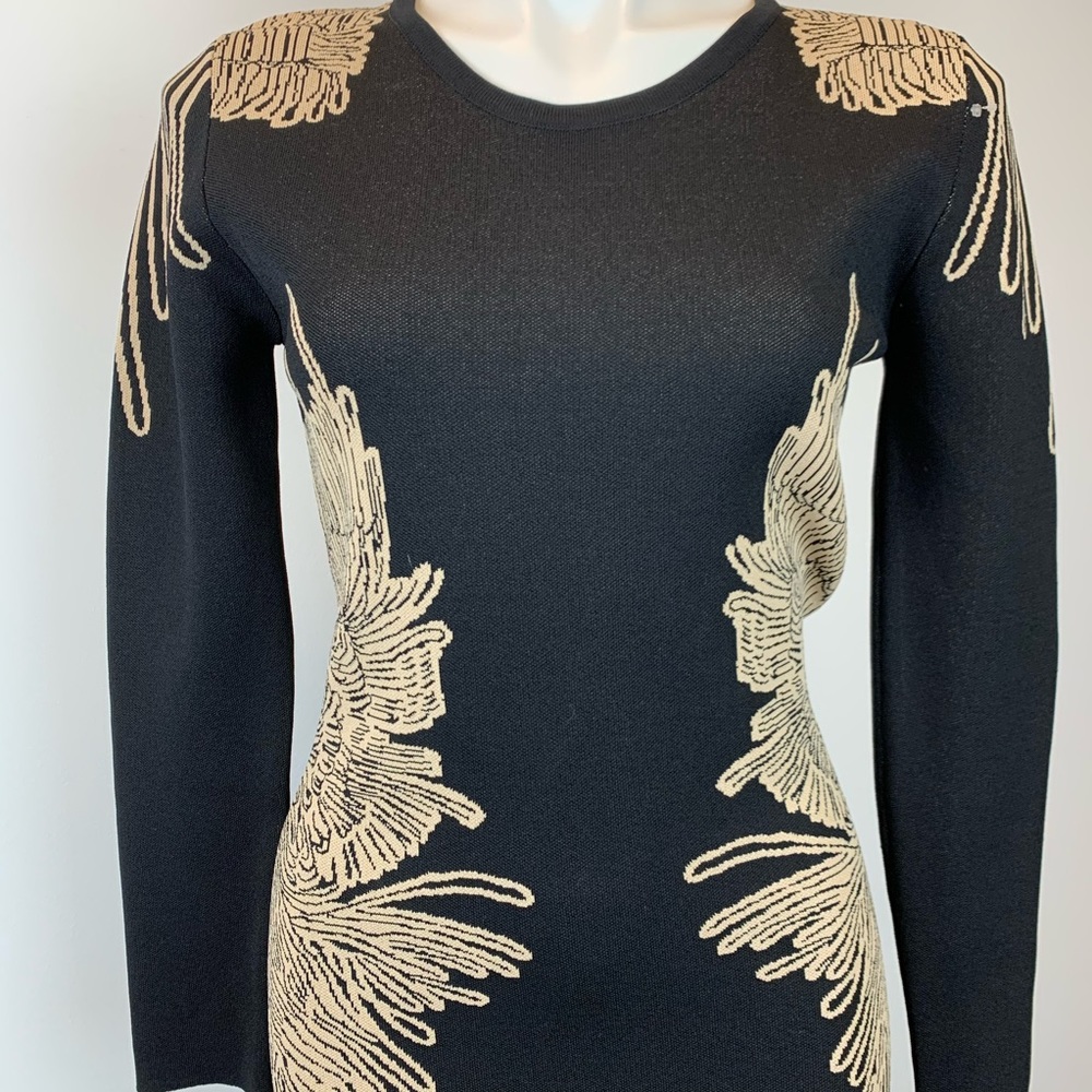 Aryeh bodycon knit black tan dress